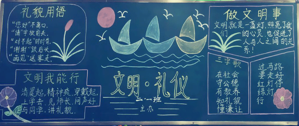 文明礼仪黑板报